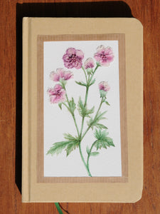 Carnet brodé ”Vinca rose”